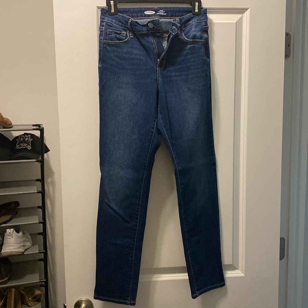 Old Navy high-rise power, slim straight jeans